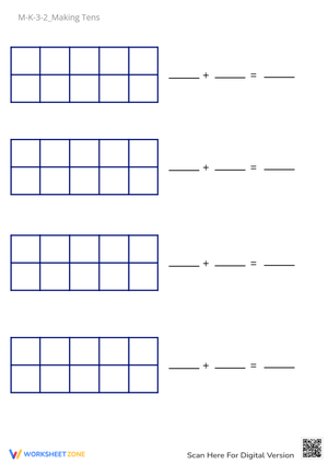 Making Ten: Ten Frame Addition Worksheet - K-1 Math Fun!