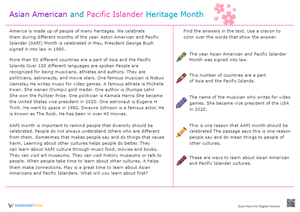 AAPI Month: Finding Text Evidence Activity
