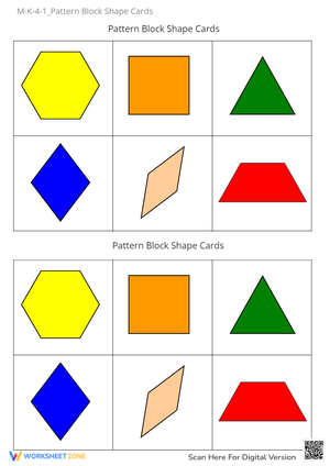 Pattern Block Shape Cards - Geometry Shapes for Pre-K & Kinder
