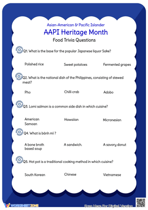 AAPI Heritage Month Food Trivia | Essential Grade 2-5