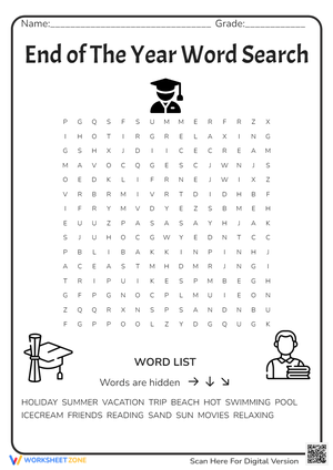 Summer Vacation Word Search
