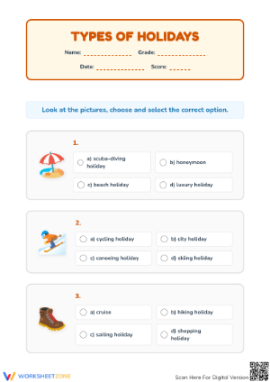 Holiday Vocabulary Worksheet | Grade 2 Printable