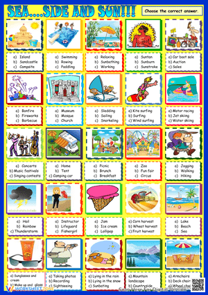 Seaside Activities: Summer-Themed Worksheet