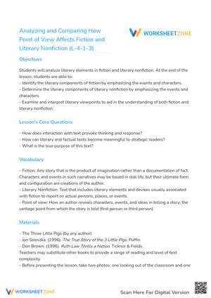 Analyzing Point of View Worksheet