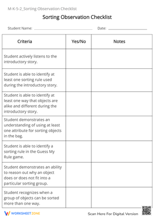 M-K-5-2_Sorting Observation Checklist