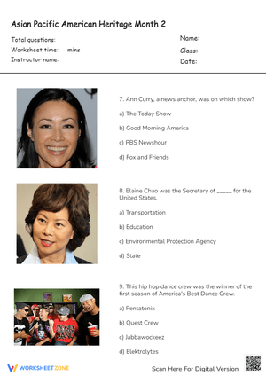 Asian Pacific Heritage Month Quiz | Grade 5-8 Essential