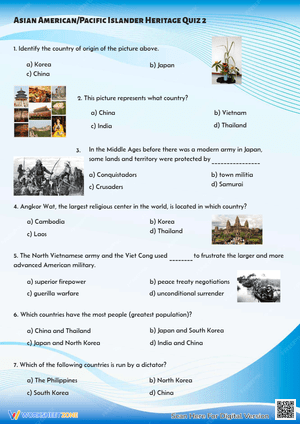 Asian American/Pacific Islander Heritage Quiz 2