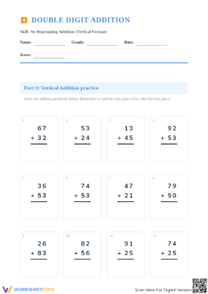 Double Digit Addition Worksheet | Grade 2 Essential
