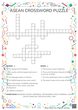 ASEAN CROSSWORD PUZZLE