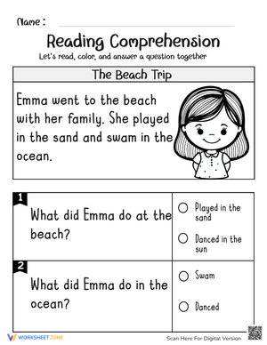 Reading Comprehension: The Beach Trip