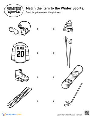 Winter Sports Matching Activity
