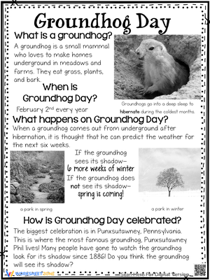 Groundhog Day FREE Nonfiction Reading Passages