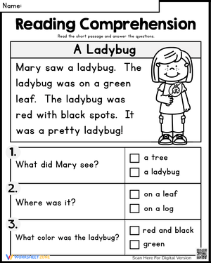 Reading Comprehension: A Ladybug's Story