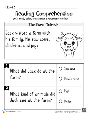 Reading Comprehension: Farm Animals