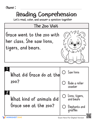 Reading Comprehension: The Zoo Visit