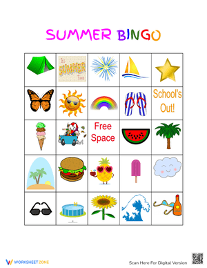 End of Year Summer Bingo Game