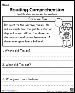 Reading Comprehension: Carnival Fun