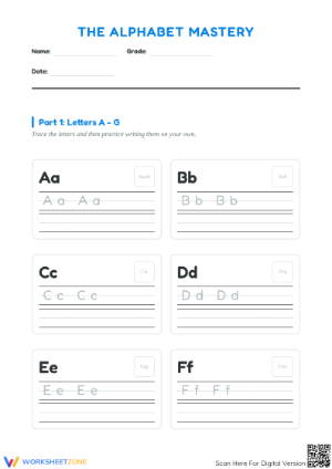 Alphabet Tracing Worksheet for Kids