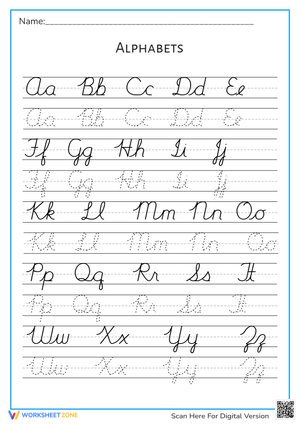 Alphabet Tracing Worksheet for Kids