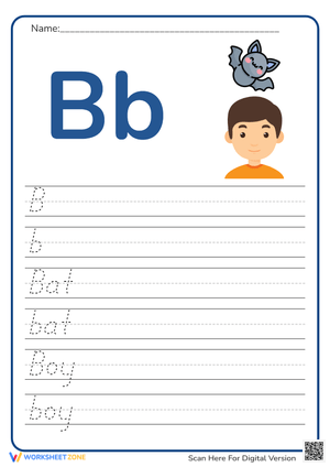Letter B Tracing Worksheet