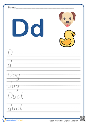 Letter D Tracing Worksheet