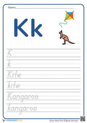 Letter K Tracing