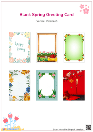 Blank Spring Greeting Card | Essential Grade 1-5 Printable