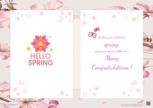 Hello Spring Greeting Card Template