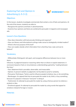 Exploring Fact and Opinion in Advertising