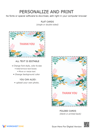 Spring Thank You Card Template