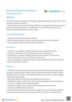 Reviewing Figurative Language in Fiction (L-6-1-3)