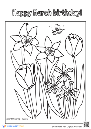Grade K-3 March Greeting Card — Printable No-Prep Worksheet