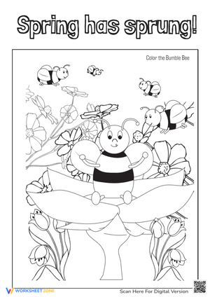 Printable Bumble Bee Spring Greeting Card | Grades K-3