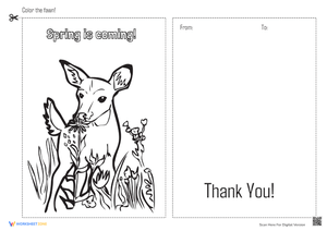 Fawn Spring Greeting Card