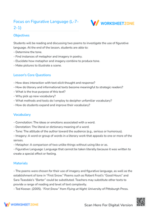 Focus on Figurative Language: Identifying Literary Devices