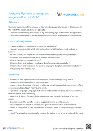 Analyzing Figurative Language and Imagery in Poetry
