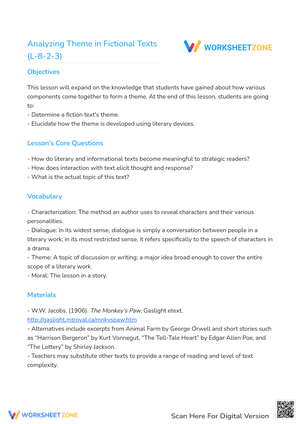 Analyzing Theme in Fictional Texts (L-8-2-3)