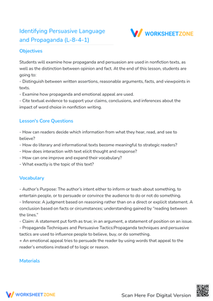 Identifying Persuasive Language and Propaganda (L-8-4-1)