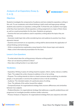 Analysis of an Expository Essay (L-C-4-3)