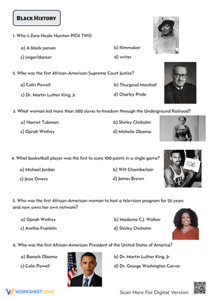 Explore Black History with Multiple Choice Questions