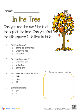 Fall Reading Comprehension: In the Tree