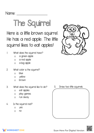 Fall Reading Comprehension: The Squirrel