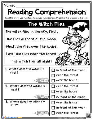 Autumn Reading Comprehension: The Witch Flies