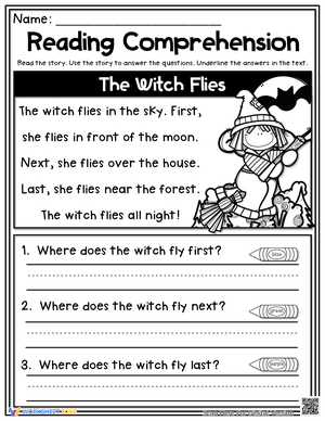 Autumn Reading Comprehension: The Witch Flies 2