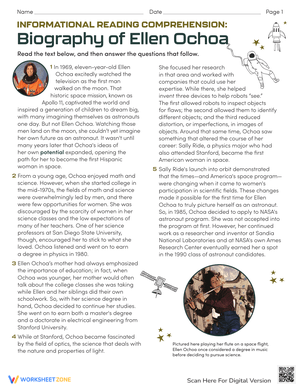 Informational Reading: Biography of Ellen Ochoa