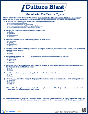 Reading Comprehension: Andaluca, The Heart of Spain