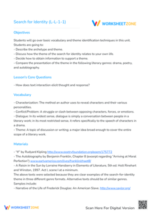 Search for Identity (L-L-1-1)