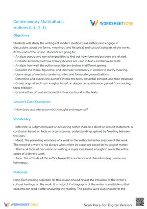 Contemporary Multicultural Authors (L-L-2-1)