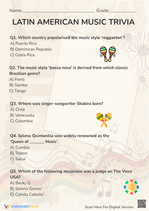 LATIN AMERICAN MUSIC TRIVIA 