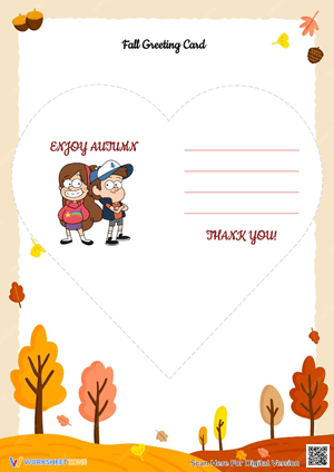 Printable Fall Greeting Card | K-2 Writing Activity